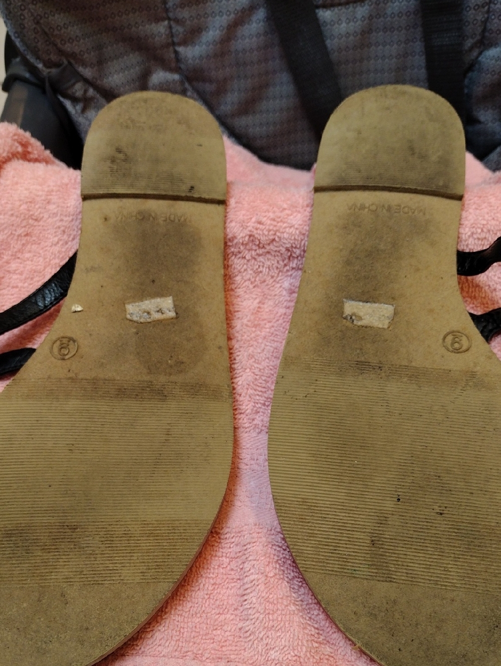 2 For 8 Dollars Sale, Old Navy Black Faux Leather Studded Sandals - Picture 4 of 4